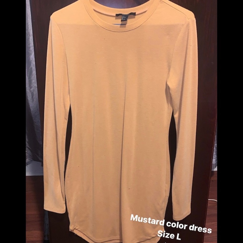Mustard yellow long sleeve dress